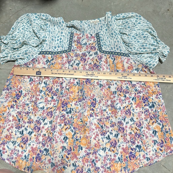 Jodifl- Multi Print‎ Top in Aqua / Size S / H-103 - Picture 11 of 12